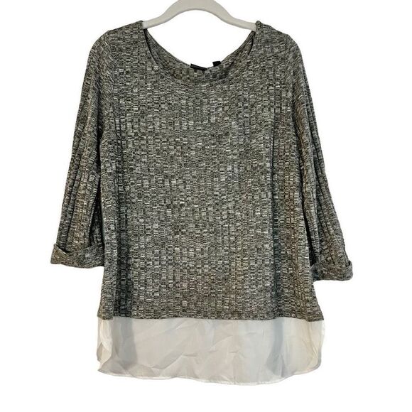 Soho Jeans New York & Company Large Grey Sweater White Bottom - Picture 1 of 9